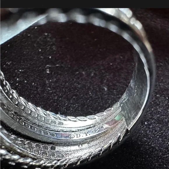David Yurman Silver Diamond Ring - Picture 5 of 6